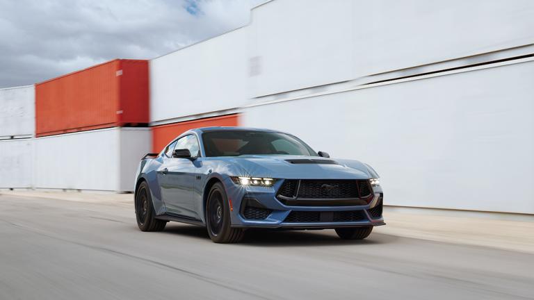 2024 Ford Mustang in blue.